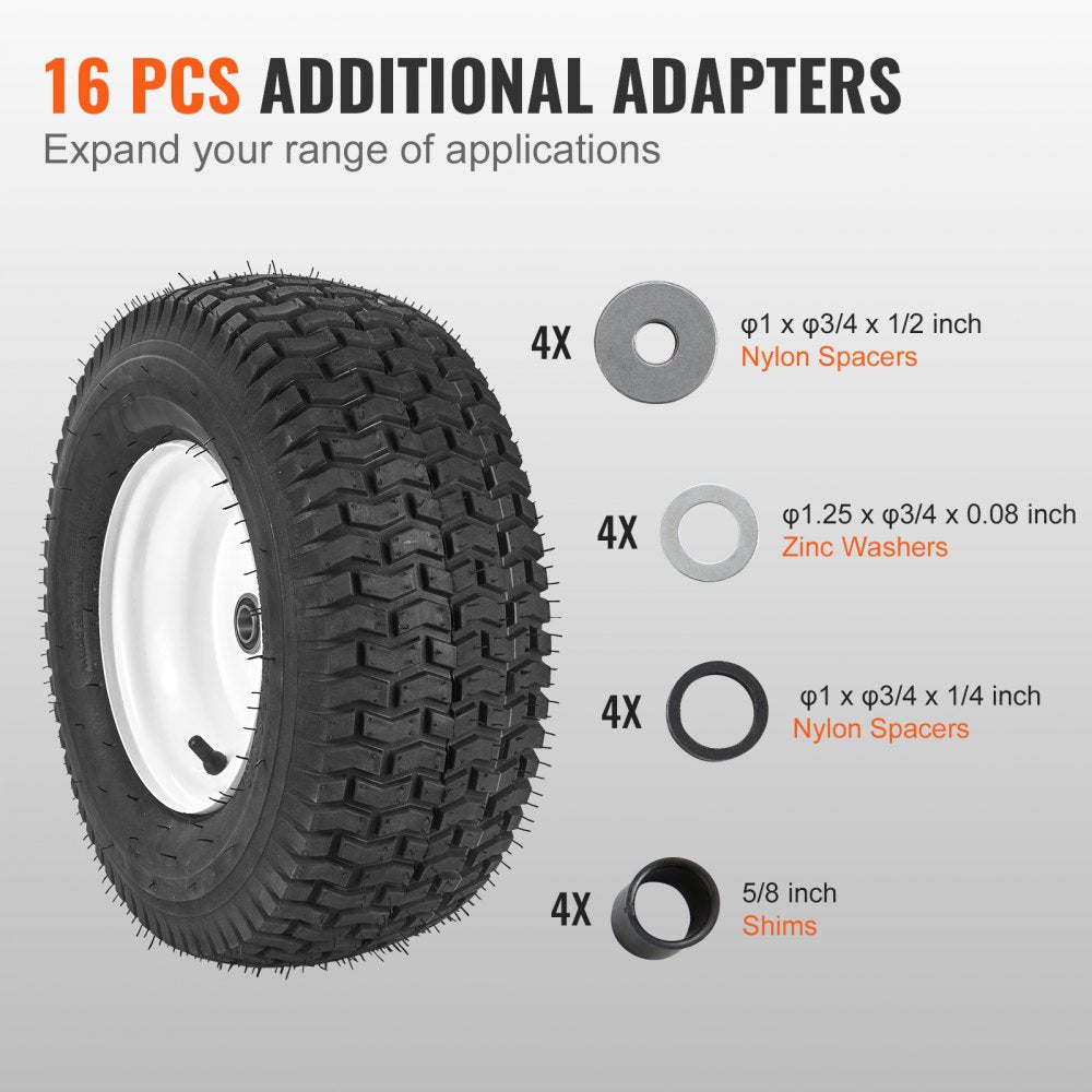 VEVOR Lawn Mower Tires with Rim, 16x6.5-8