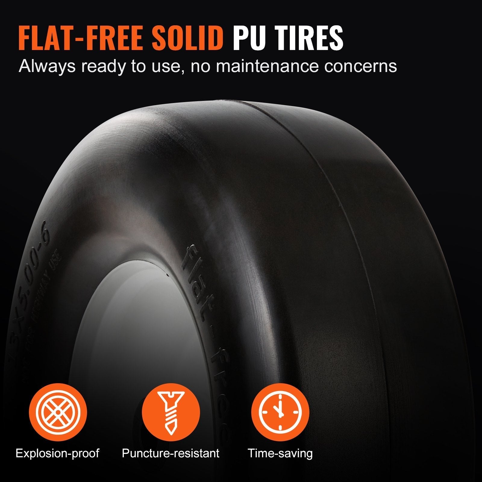 VEVOR Lawn Mower Tires with Rim, 13x5-6