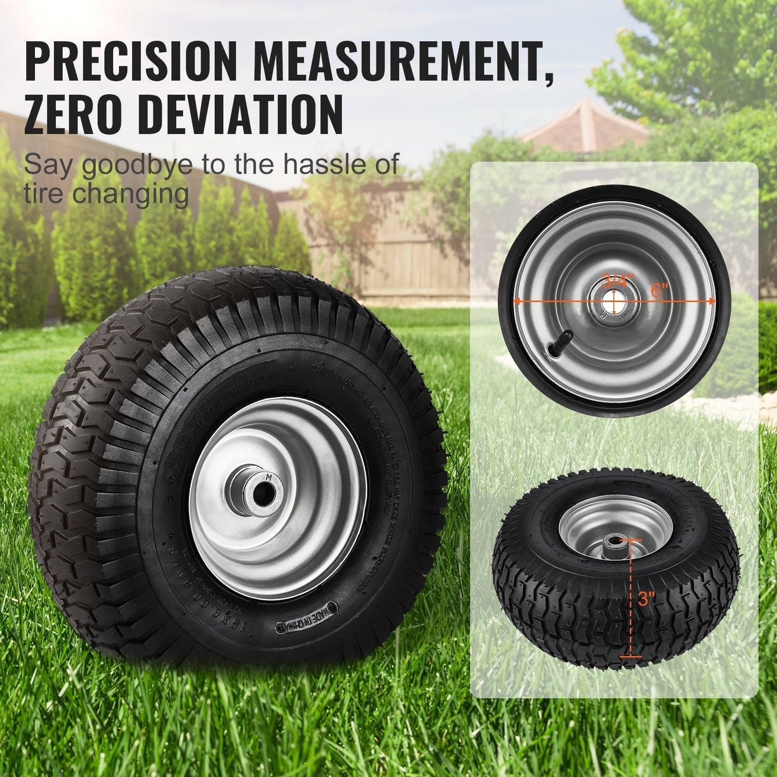 VEVOR Lawn Mower Tires, 15x6-6
