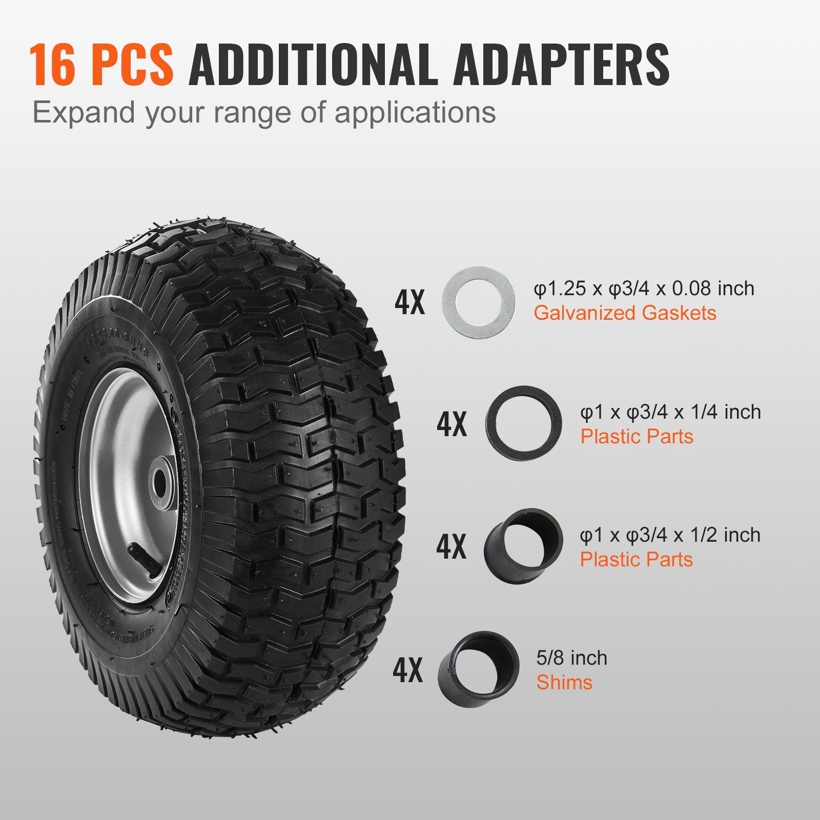 VEVOR Lawn Mower Tires, 15x6-6
