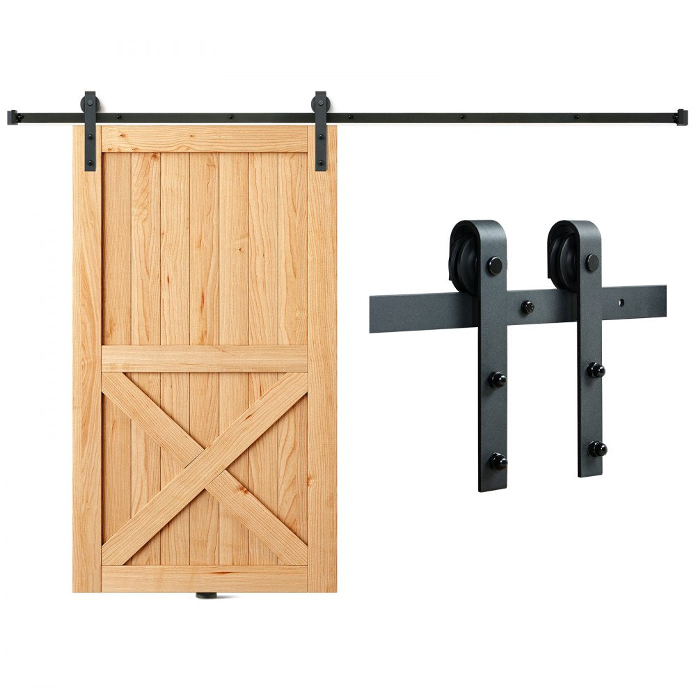 VEVOR 10FT Sliding Barn Door Hardware Kit, 330LBS Loading Heavy Duty Barn Door Track Kit for Single Door, Fit 4.6-5.2FT Wide and 1.3