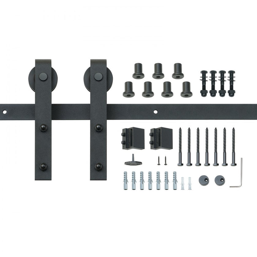 VEVOR 10FT Sliding Barn Door Hardware Kit, 330LBS Loading Heavy Duty Barn Door Track Kit for Single Door, Fit 4.6-5.2FT Wide and 1.3
