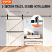 VEVOR 10FT Sliding Barn Door Hardware Kit, 330LBS Loading Heavy Duty Barn Door Track Kit for Single Door, Fit 4.6-5.2FT Wide and 1.3