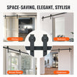 VEVOR 8FT Sliding Barn Door Hardware Kit, 330LBS Loading Heavy Duty Barn Door Track Kit for Single Door, Fit 3.7-4.3FT Wide and 1.3