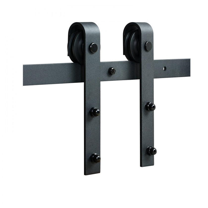 VEVOR 8FT Sliding Barn Door Hardware Kit, 330LBS Loading Heavy Duty Barn Door Track Kit for Single Door, Fit 3.7-4.3FT Wide and 1.3