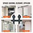 VEVOR 8FT Sliding Barn Door Hardware Kit, 330LBS Loading Heavy Duty Barn Door Track Kit for Single Door, Fit 3.7-4.3FT Wide and 1.3