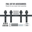 VEVOR 8FT Sliding Barn Door Hardware Kit, 330LBS Heavy Duty Barn Door Track Kit for Double Doors, Fit 3.7-4.3FT Total Wide and 1.3