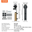 VEVOR 8FT Sliding Barn Door Hardware Kit, 330LBS Heavy Duty Barn Door Track Kit for Double Doors, Fit 3.7-4.3FT Total Wide and 1.3