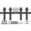 VEVOR 8FT Sliding Barn Door Hardware Kit, 330LBS Heavy Duty Barn Door Track Kit for Double Doors, Fit 3.7-4.3FT Total Wide and 1.3
