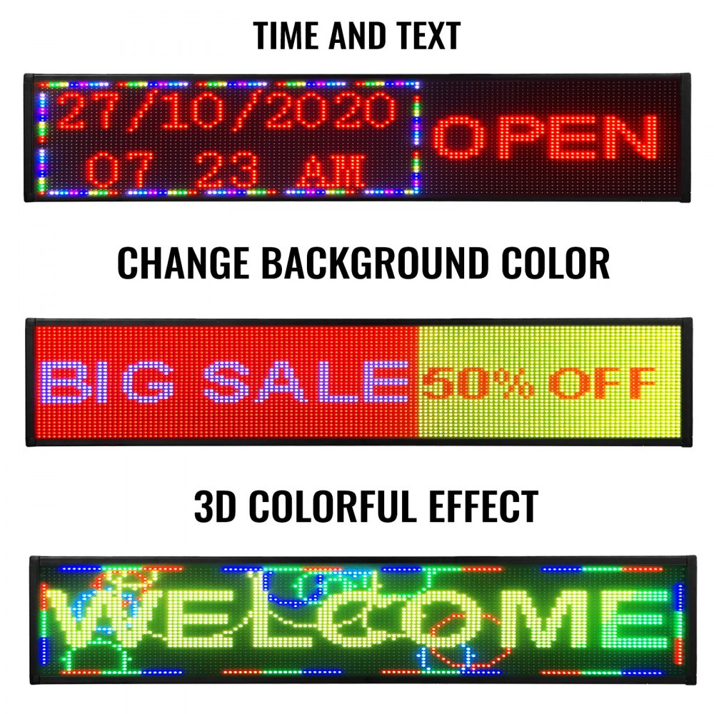 VEVOR WiFi P10 Led Sign Full Color 38\