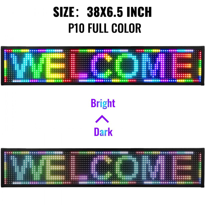 VEVOR WiFi P10 Led Sign Full Color 38\