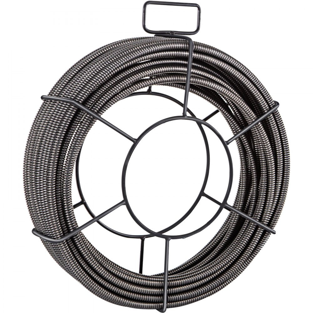 VEVOR Drain Cleaning Cable 100 Feet x 1/2 Inch Solid Core Cable Sewer Cable Drain Auger Cable Cleaner Snake Clog Pipe Drain Cleaning Cable Sewer Drain Auger Snake Pipe
