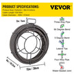 VEVOR Drain Cleaning Cable 100 Feet x 3/8 Inch Solid Core Cable Sewer Cable Drain Auger Cable Cleaner Snake Clog Pipe Drain Cleaning Cable Sewer Drain Auger Snake Pipe