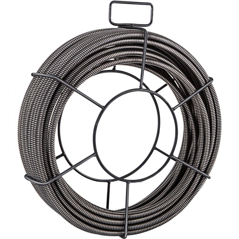 VEVOR Drain Cleaning Cable 75 Feet x 1/2 Inch Solid Core Cable Sewer Cable Drain Auger Cable Cleaner Snake Clog Pipe Drain Cleaning Cable Sewer Drain Auger Snake Pipe