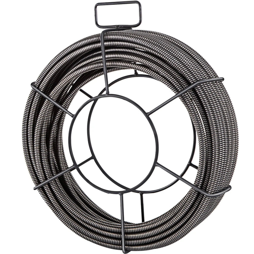 VEVOR Drain Cleaning Cable 75 Feet x 3/8 Inch Solid Core Cable Sewer Cable Drain Auger Cable Cleaner Snake Clog Pipe Drain Cleaning Cable Sewer Drain Auger Snake Pipe