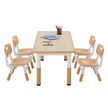 VEVOR Kids Table and 4 Chairs Set, Height Adjustable Toddler Table and Chair Set, Graffiti Desktop, Children Multi-Activity Table for Art, Craft, Reading, Learning