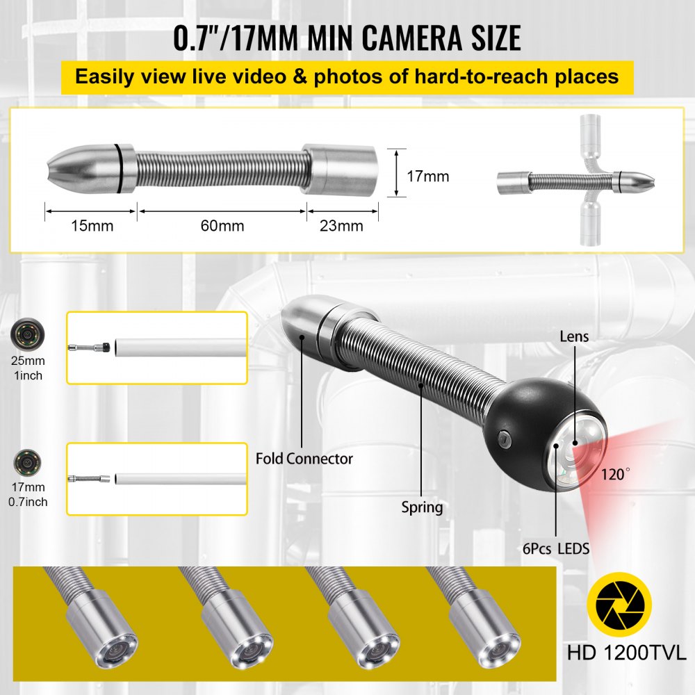 VEVOR Sewer Camera, 164FT 4.3\