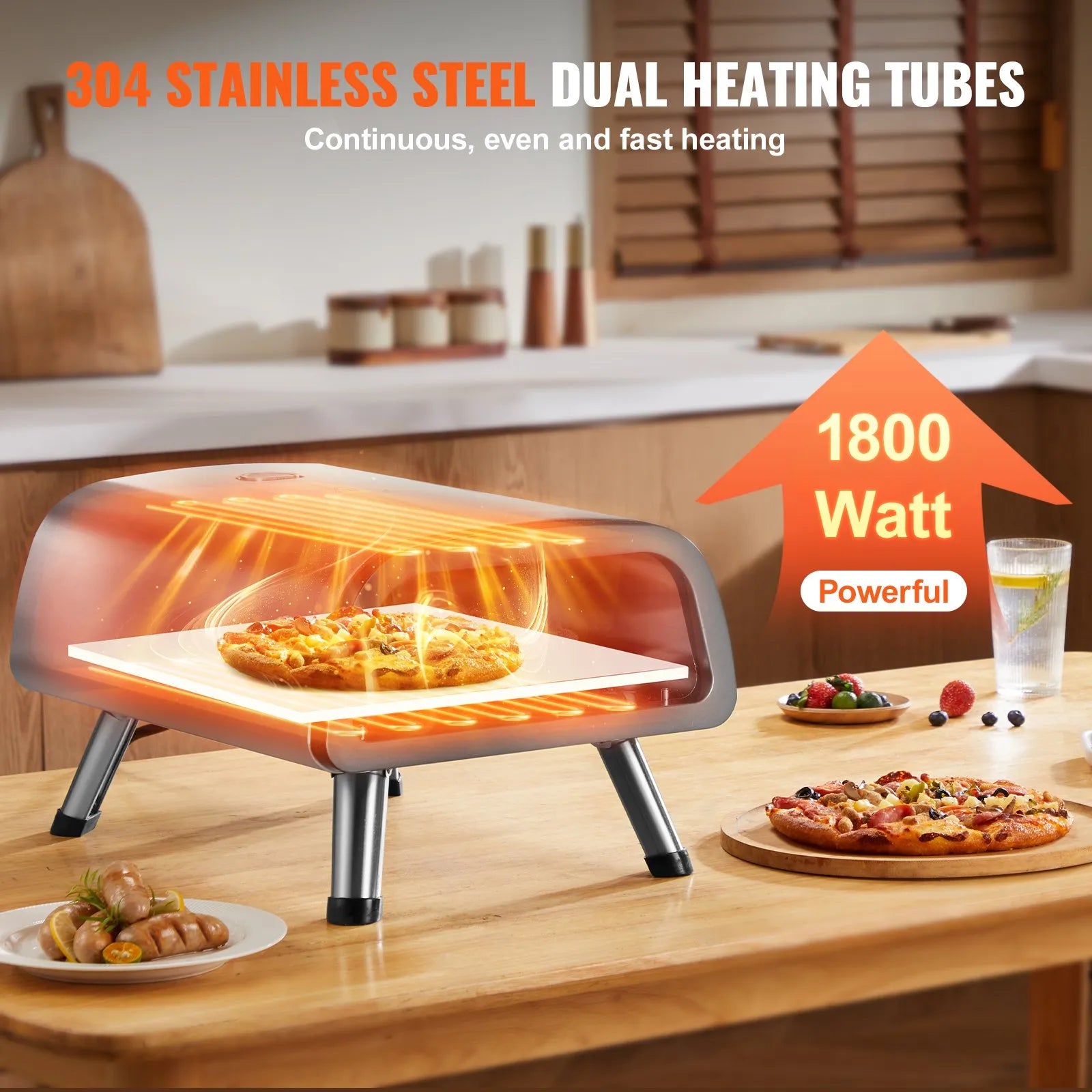 VEVOR Electric Pizza Oven Countertop Pizza Maker for 12