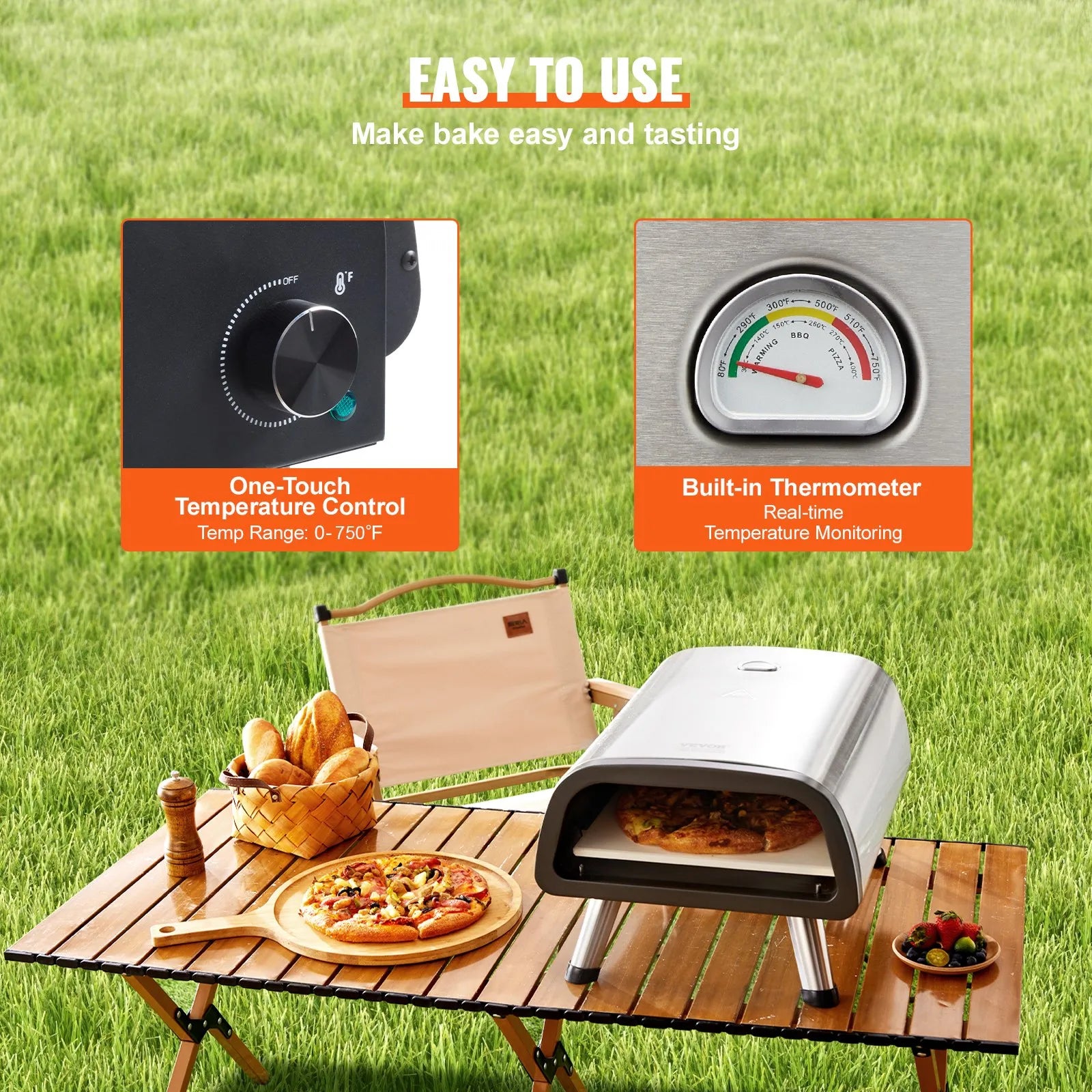 VEVOR Electric Pizza Oven Countertop Pizza Maker for 12