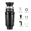 VEVOR Garbage Disposal 1/2 HP Continuous Food Waste Disposer 3450 RPM EZ Connect