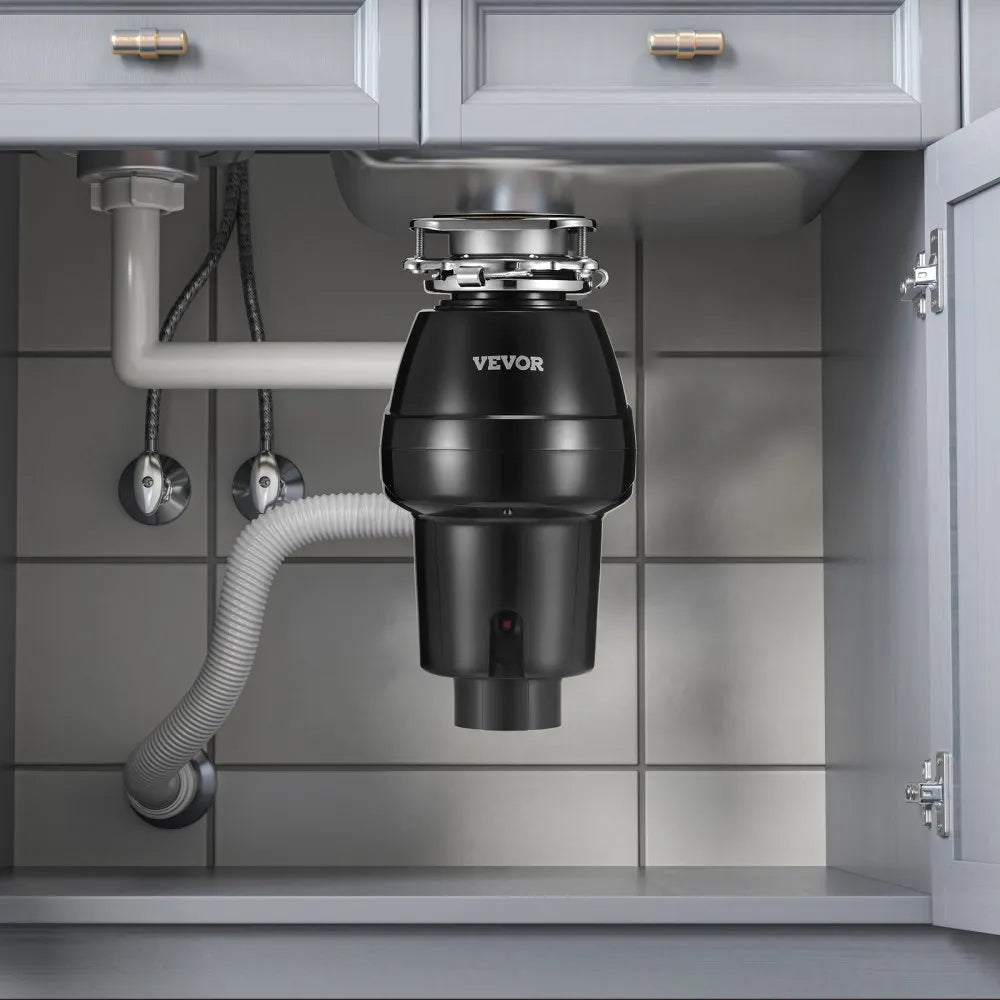 VEVOR Garbage Disposal 1/2 HP Continuous Food Waste Disposer 3450 RPM 3-Bolt
