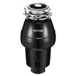 VEVOR Garbage Disposal 1/2 HP Continuous Food Waste Disposer 3450 RPM 3-Bolt