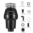 VEVOR Garbage Disposal 1/2 HP Continuous Food Waste Disposer 3450 RPM 3-Bolt