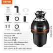 VEVOR Garbage Disposal 1 HP Continuous Food Waste Disposer 3270 RPM EZ Connect