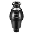 VEVOR Garbage Disposal 3/4 HP Continuous Food Waste Disposer 3250 RPM EZ Connect