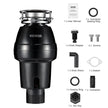 VEVOR Garbage Disposal 3/4 HP Continuous Food Waste Disposer 3260 RPM 3-Bolt