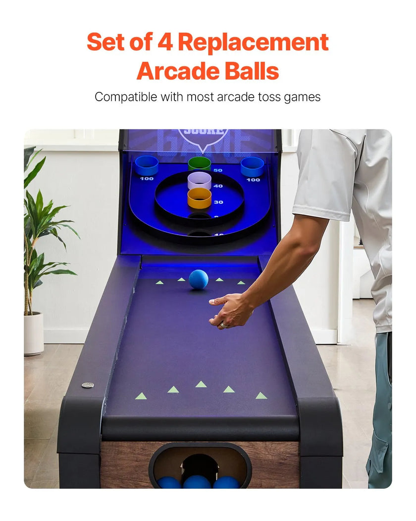 VEVOR Roll & Score Arcade Game Replacement Set 4 Balls Home Recreation Game Room