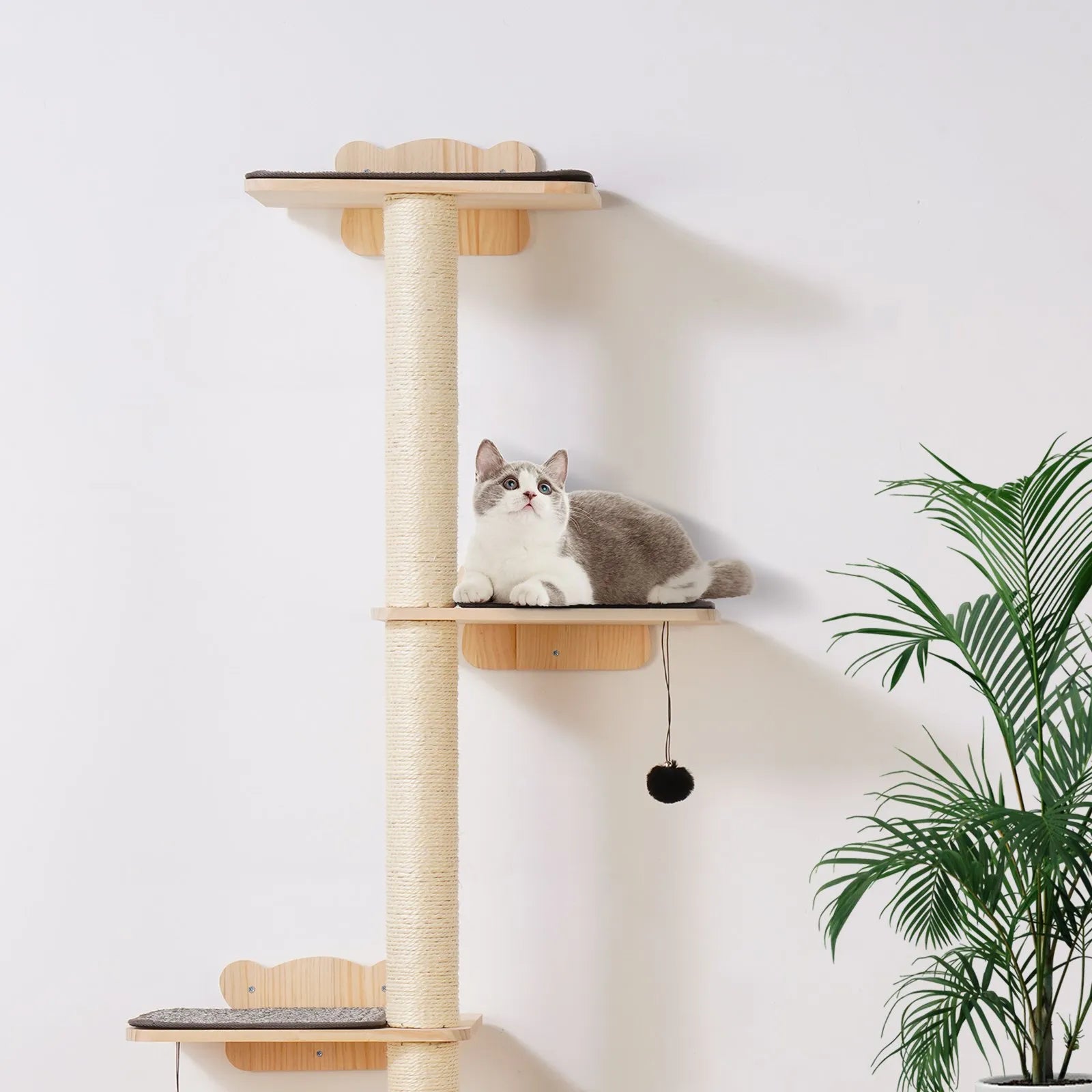 VEVOR Wall Mounted Cat Shelves Tree with Platform Tree-Shaped Cat Furniture Set