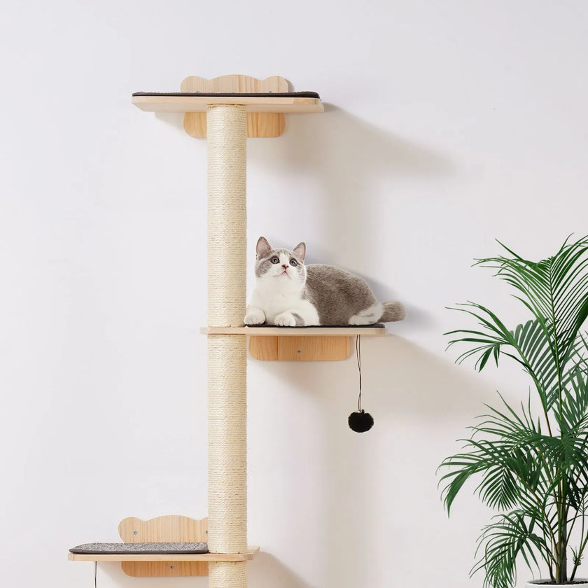 VEVOR Wall Mounted Cat Shelves Tree with Platform Tree-Shaped Cat Furniture Set