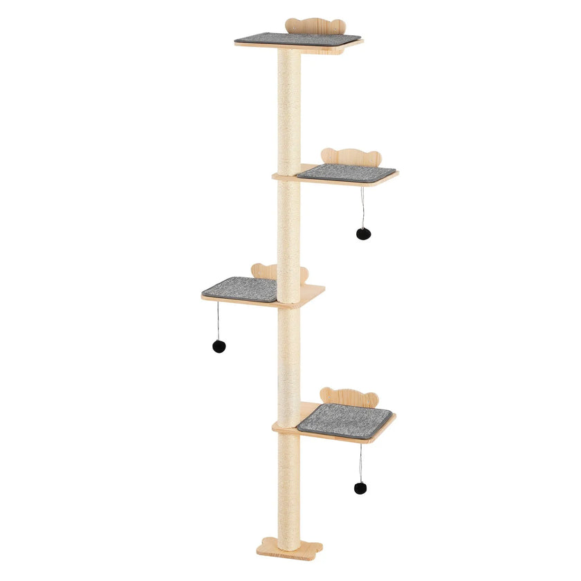VEVOR Wall Mounted Cat Shelves Tree with Platform Tree-Shaped Cat Furniture Set