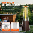 VEVOR Propane Patio Heater 48000BTU Pyramid w/Wheels for Outdoor Patio Bronze
