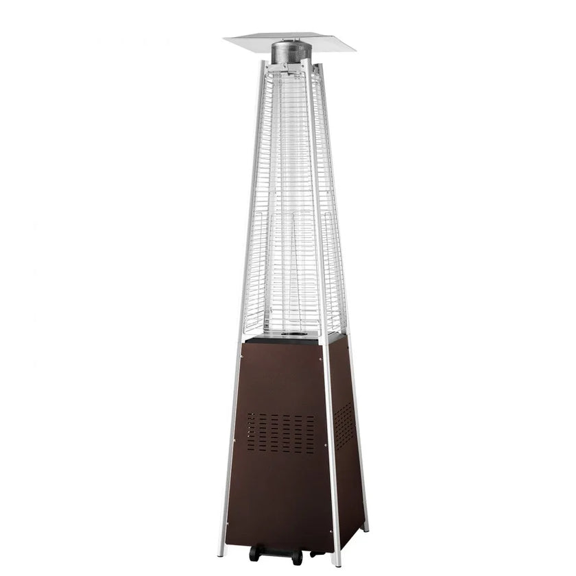 VEVOR Propane Patio Heater 48000BTU Pyramid w/Wheels for Outdoor Patio Bronze