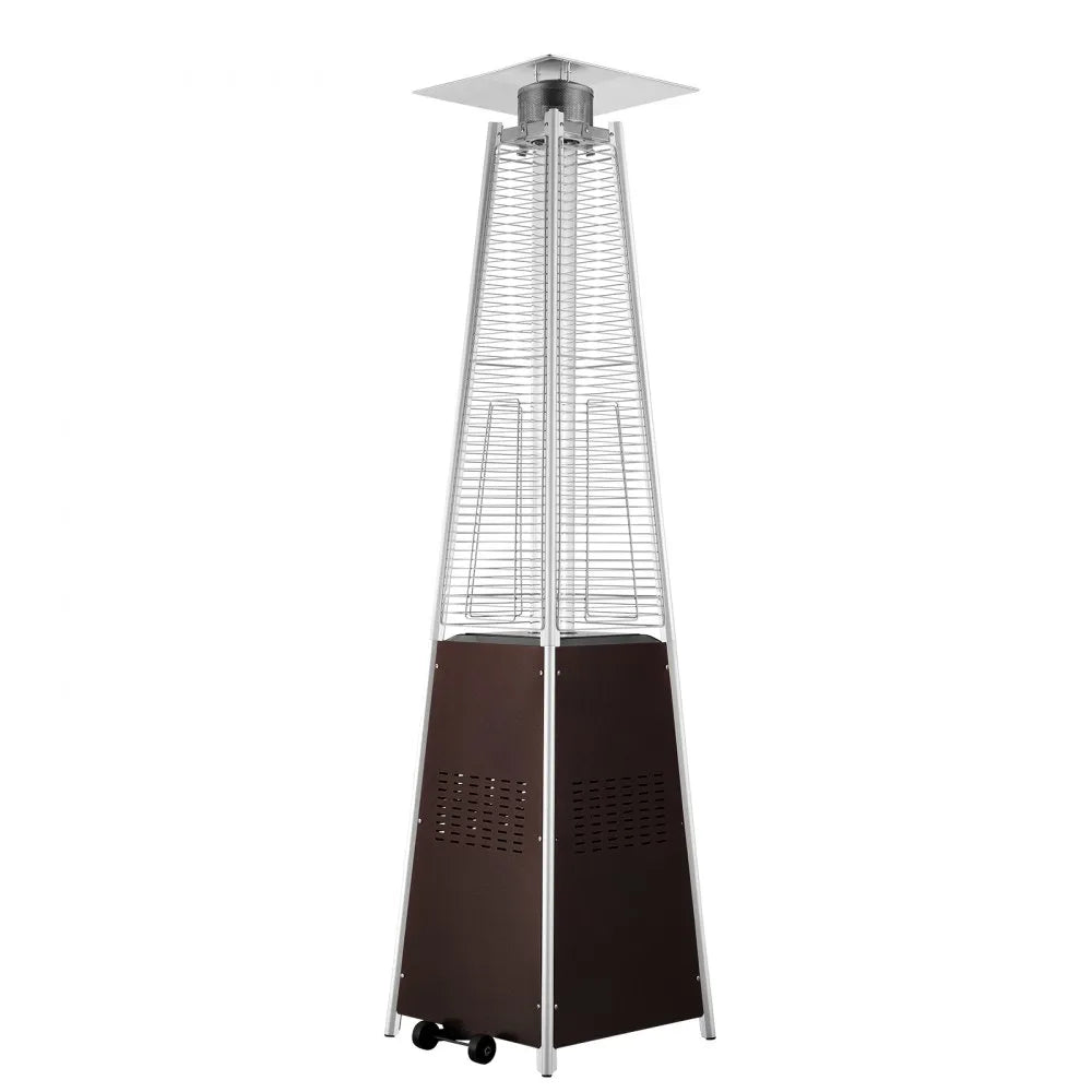 VEVOR Propane Patio Heater 48000BTU Pyramid w/Wheels for Outdoor Patio Bronze