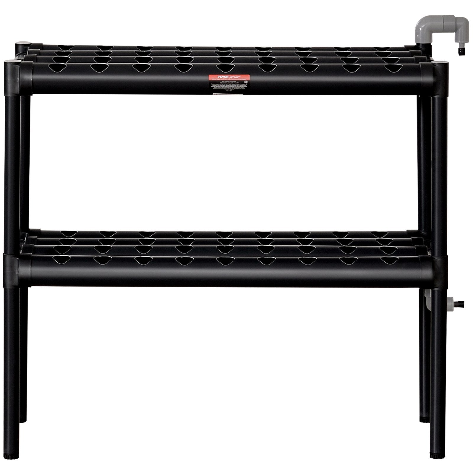 VEVOR Hydroponics Growing System, 72 Sites 2 Layers, Dark Grey PVC Pipes Hydroponic Grow Kit with Water Pump, Timer, Baskets and Sponges for Fruits, Vegetables, Herb