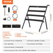 VEVOR Hydroponics Growing System, 36 Sites 4 Layers, Dark Grey PVC Pipes Hydroponic Grow Kit with Water Pump, Timer, Baskets and Sponges for Fruits, Vegetables, Herb