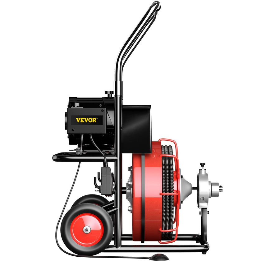 100' x 3/8'' Drain Cleaner 370W Drain Cleaning Machine Sewer Clog w/ Cutters 1700R/min