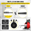 VEVOR 100Ft x 3/8Inch Drain Cleaner Machine fit 1 Inch (25mm) to 4 Inch(100mm) Pipes 370W Drain Cleaning Machine Portable Electric Drain Auger with Cutters Drain Auger Cleaner Plumbing Tool