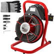 VEVOR 50 Ft x 1/2 Inch Drain Cleaner Machine Best fit 1”(25mm) to 4”(100mm) Pipes Drain Cleaning Machine Portable Drain Auger Cleaner with 4 Cutters Electric Drain Auger Plumbing Tool (50Ft x 1/2In)