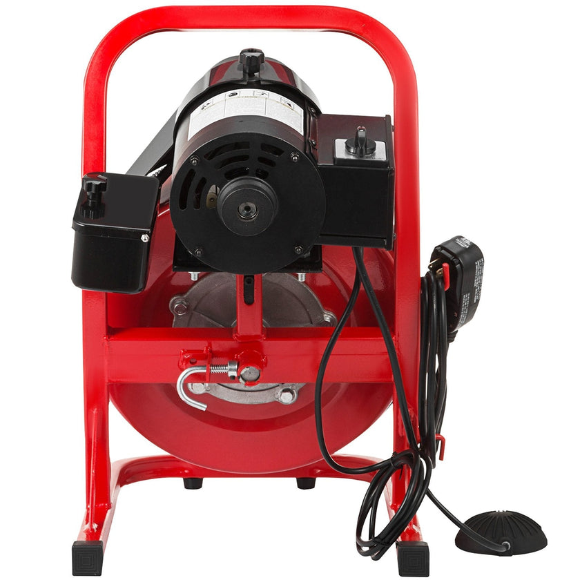 VEVOR 50 Ft x 1/2 Inch Drain Cleaner Machine Best fit 1”(25mm) to 4”(100mm) Pipes Drain Cleaning Machine Portable Drain Auger Cleaner with 4 Cutters Electric Drain Auger Plumbing Tool (50Ft x 1/2In)