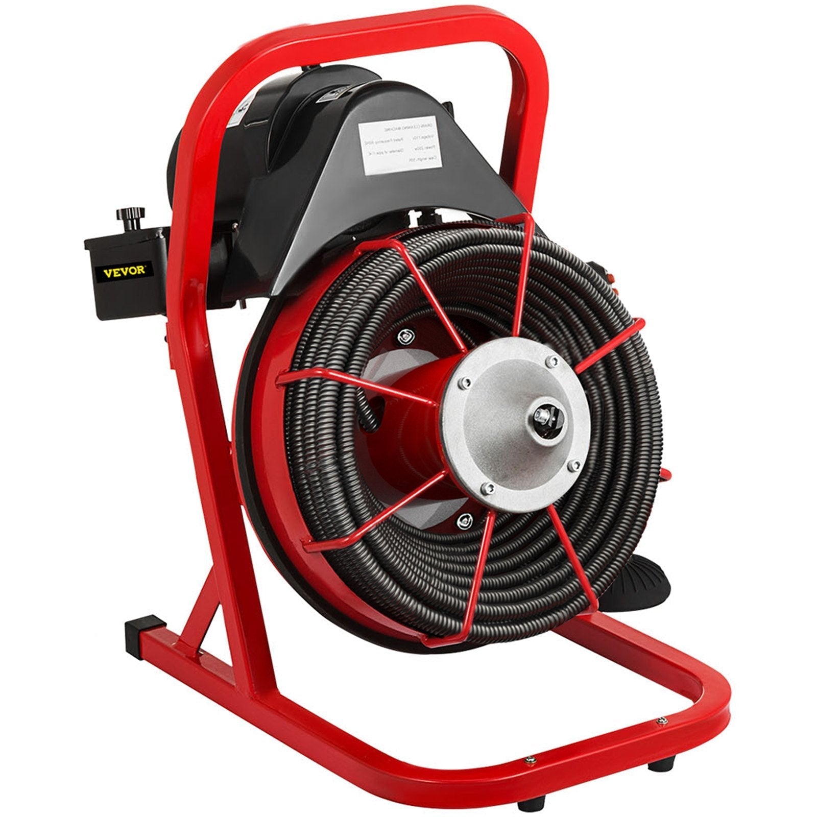 VEVOR 50 Ft x 1/2 Inch Drain Cleaner Machine Best fit 1”(25mm) to 4”(100mm) Pipes Drain Cleaning Machine Portable Drain Auger Cleaner with 4 Cutters Electric Drain Auger Plumbing Tool (50Ft x 1/2In)