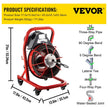 VEVOR Electric Drain Auger, 75\' x 3/8\