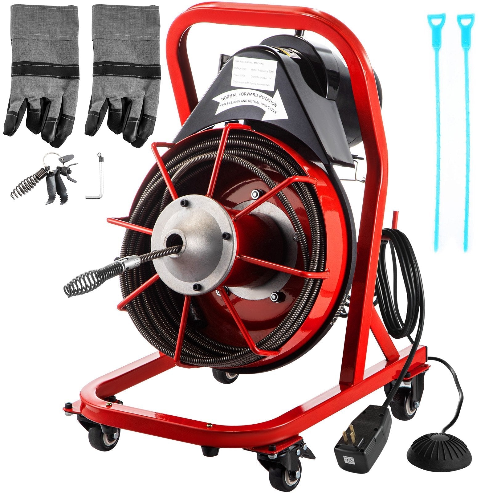 VEVOR Electric Drain Auger, 75\' x 3/8\