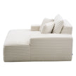 54-Inch Oversized Chaise Lounge Chair, Upholstered Boneless Reading Chair with 3 Pillows, Wide Armrests & Side Pockets, Cream