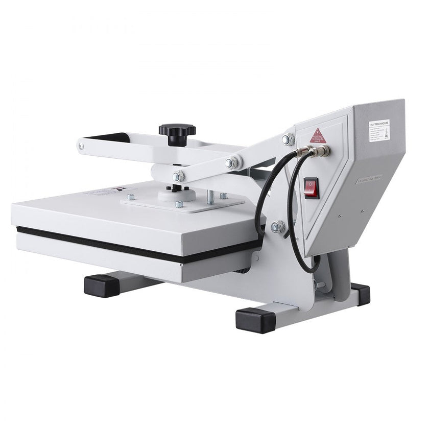VEVOR Heat Press Machine, 15x15in / 38x38cm, Clamshell Sublimation Transfer Printer with Teflon Coated, Digital Precise Heat Control, Silica-Gel Sponge Powerpress for T-Shirt Bag Pad, White