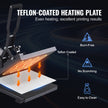 VEVOR Heat Press Machine, 15x15in / 38x38cm, Clamshell Sublimation Transfer Printer with Teflon Coated, Digital Precise Heat Control, Silica-Gel Sponge Powerpress for T-Shirt Bag Pad, Black