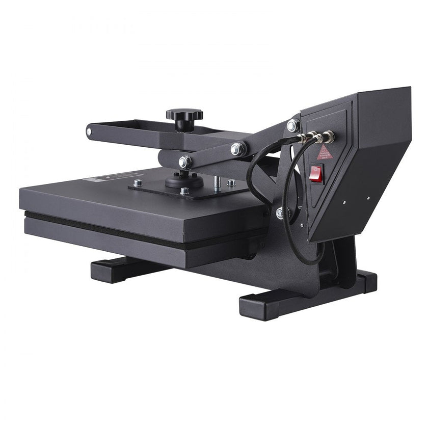 VEVOR Heat Press Machine, 15x15in / 38x38cm, Clamshell Sublimation Transfer Printer with Teflon Coated, Digital Precise Heat Control, Silica-Gel Sponge Powerpress for T-Shirt Bag Pad, Black
